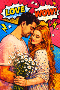 14.1 modern pop art tarzında, parlak renkler ve poster estetigi