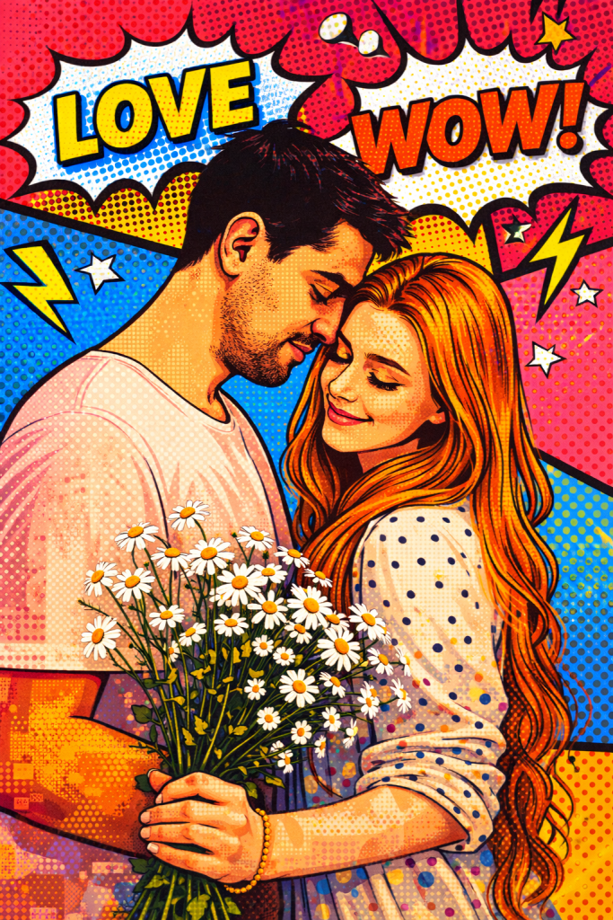 14.1 modern pop art tarzında, parlak renkler ve poster estetigi